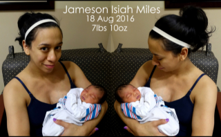Ely and Jameson Isiah Miles, 2 Days Old, 20 Aug 16. 