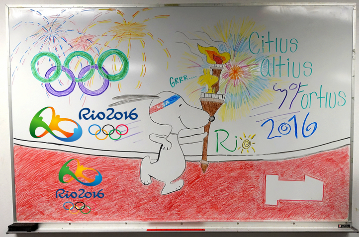 A great Olympics White Board by Jaclyn and Matt!